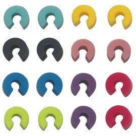 LB-LAIBA Circle Wine Glass Charms Markers Tags, Silicone Wine Glass Drink Markers for Wine Glass Champagne Flutes Cocktails Martinis Drink Charms Bar Party Stem Glasses 16 pieces