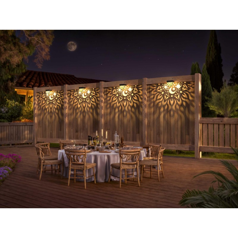 Gardsee Solar Fence Lights 6 Pack Solar Deck Lights Waterproof