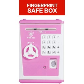 LIKE Mini ATM Savings Bank, Electronic Voice Piggy Bank, Kids Safe Box - Pink