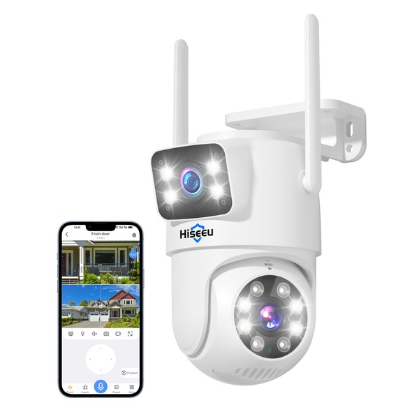 Hiseeu Wireless Security Camera Dual Lens 5G/2.4G WiFi PTZ Camera