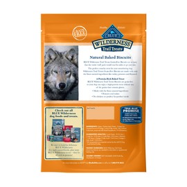 Blue Buffalo Wilderness Trail Treats High Protein Grain Free Crunchy Dog Treats Biscuits, Turkey Recipe 10-oz bag