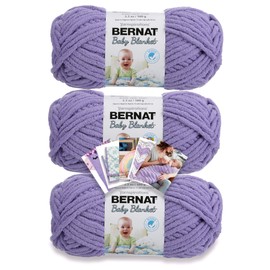 Bernat Baby Blanket Yarn - 3 Pack with Patterns - Lilac