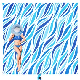 AlphaBeing Large Beach Blanket Waterproof Sandproof, Oversized Sand Free Beach Mat for 1-10 People, Lightweight & Quick Drying Picnic Blanket with 6 Stakes