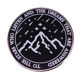 Star Mountain Enamel Brooch Pin The Stars That Listen and Dreams Are Answered Inspirational Brooch Literature Badge Enamel Pin for Clothing, Metal