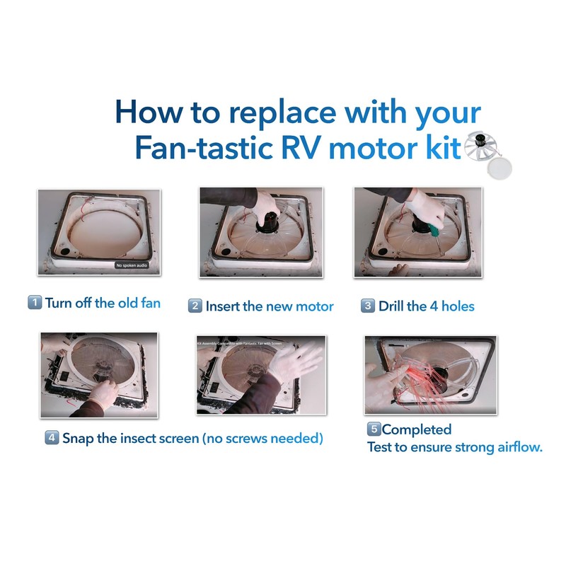 Rv Vent Motor Replacement kit Fan Blade Kit Assembly Only