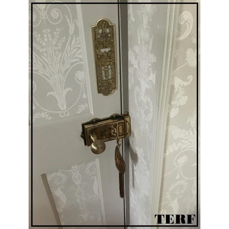 TERF® 225mm X 70mm Antique Solid Brass Fancy Finger Plate