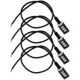 ECSiNG 4 x Motorcycle License Plate Light 12V 3 LED Universal Car Motorcycle License Plate Light Screws Bolt Light Motorcycle Accessories Motorcycle Part (White Light)