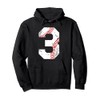 Vintage Baseball 3 Jersey Number Pullover Hoodie