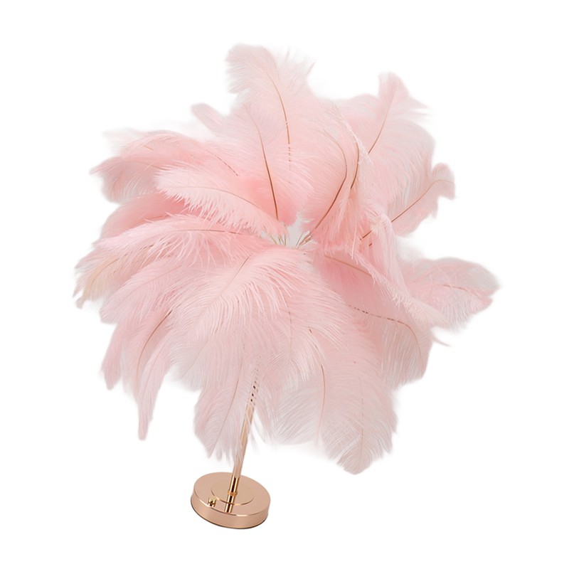 Ostrich Feather Table Lamp Rechargeable Modern Romantic Decoration Lamp Bedroom