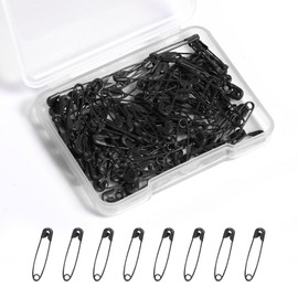 100 Pcs Safety Pins, 1.26inch Long Black Safety Pins Metal Safety Pins Bulk for Art Craft Clothes Sewing Jewelry Making