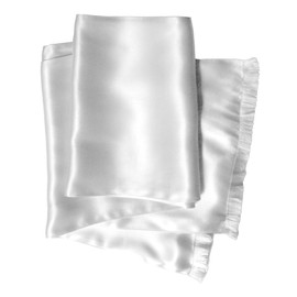 Royal Silk Aviator Scarf - OFF-WHITE - Soft, Sleek, Stylish – Double Layer - Genuine Satin Silk – 100% Silk