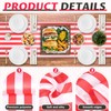 Mecerypt 6 Pieces Striped Table Runner Wedding Polyester Table Decor