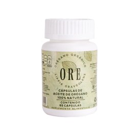 ORE Suplemento en Cápsulas de Aceite de Orégano 65 pzas  200mg cu  80 Carvacrol  Inmunidad Natural  Sin Gluten, Veganas                               