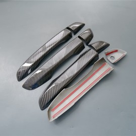 Door Handle Cover Trim for Honda Civic 2016 2017 2018 2019 2020(Carbon Fiber No Keyless Holes)