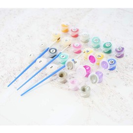 PPTRTYQ Paint by Numbers DIY Acrylic Painting Kit for Children & Adults Beginners Hand Painted Art Main Decoration Gift - 16 Inches x 20 Inches Red Wings Black Angel - Frameless