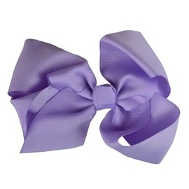 NYFASHION101 Women's Girls' Smooth Grosgrain Ribbon Bow Alligator Clip, Large Lavender