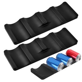 Pack of 2 Fridge Bottle Holder, Bottle Rack, Fridge Bottle Holder, Non-Slip, Stackable Fridge Organiser Bottles, Fridge Bottle Shelf for Kitchen Cabinet (Black)