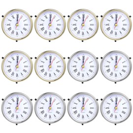 12 PCS Clock Parts for Clock Resin Mold, Roman Numerals Clock Piece for Epoxy Resin Clock Casting Mold, Battery Powered Quartz Clock for Table Clock Decor DIY Present, 2 Colors Golden Silver