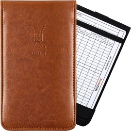 Leather Golf Scorecard Holder Yardage Book Cover | Scorecard n Pencil Included - Color: Navy