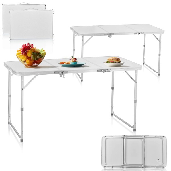 Unbranded 4Ft Aluminum Folding Table Portable Outdoor Camping Picnic Adjustable