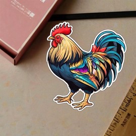 3 PC 3'' Rooster Sticker, Rooster Cute Stickers - Wild Animal - Cute Animal Artwork Stickers for Cars, laptops, Water Bottles, Skateboards, Gifts for Lovers, for Friends and Your Baby. 3