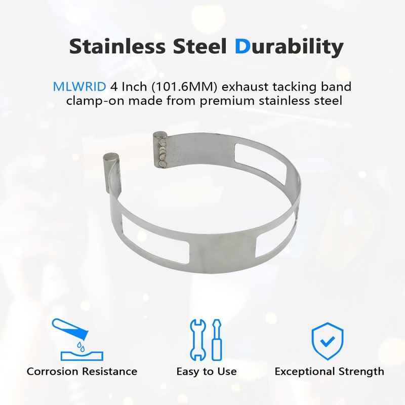 4 Inch (101.6MM) Stainless Steel Welding Tacking Band Clamp,Clamp-On Exhaust