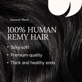 Zala Clip In Hair Extensions - 100% Remy Human Hair - Natural, Silky & Straight Discreet Clip in Extensions - Blend Easy into Natural Hair - 5 Piece Set, in Natural Black (85g / 16 inch)