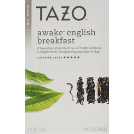 Tazo Awake English Breakfast Filterbag Tea , 20 Count (Pack of 4)