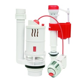 DICA, Sistema DICA Dual para W.C., Acabado Blanco y Rojo, Plastico, Hule, Sistema con Válvula de Admisión con Flotador Interno y Válvula de Descarga,