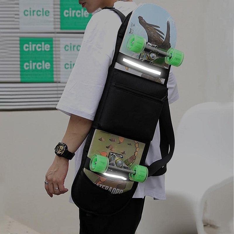 Elolicu Skateboard Backpack Bag, Foldable Carrier Travel Skateboard Bag Regular