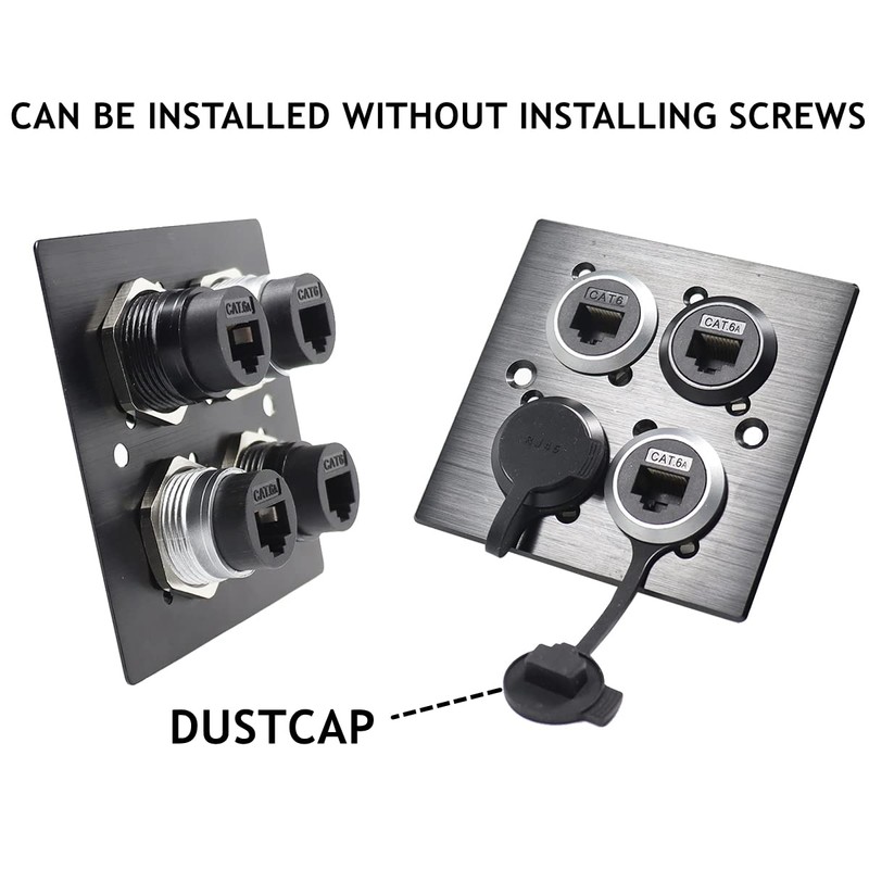 PENGLIN 2Pack RJ45 Shielded Panel Mount Coupler, Ethernet LAN Pass