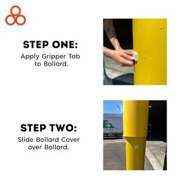 Innoplast BollardGard 7" x 52" 1-Pack Round Top Bollard Cover (Yellow No Tape)