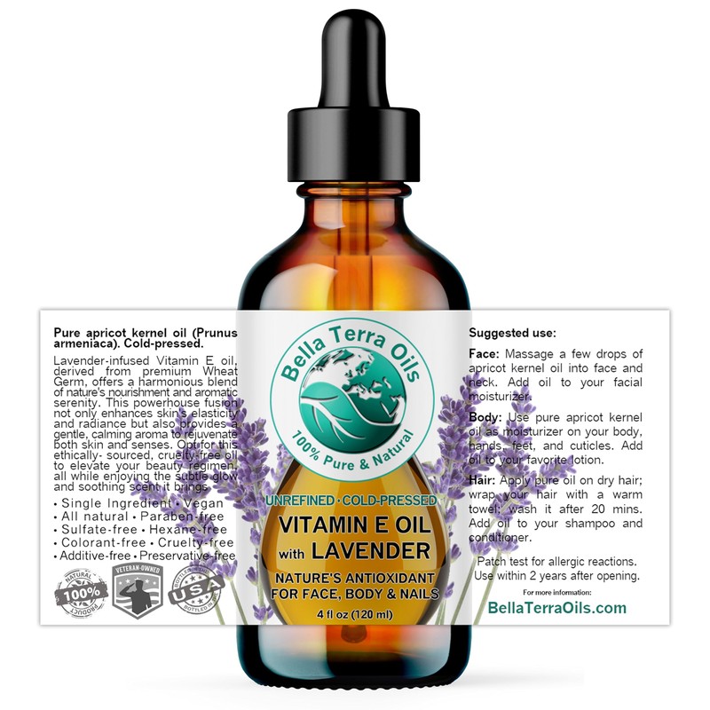 Bella Terra Oils - Lavender Infused Organic Vitamin E Oil