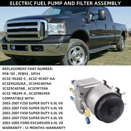 Dasbecan PFB101 6.0 Powerstroke Fuel Pump and Filter Assembly Compatible with Ford F250 F350 F450 F550 Super Duty Excursion V8 2003-2007 Replace# 6C3Z-9G282-C, with Harness