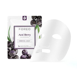 FOREO UFO Acai Berry, mascarilla facial activa para piel seca y envejecida, Pack con 3 unidades, antioxidante, bayas de açai y manteca de karité, crue