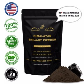 Smshealthproducts Himalayan Shilajit Fulvic & Humic Acid Trace Minerals Pure Organic 100g