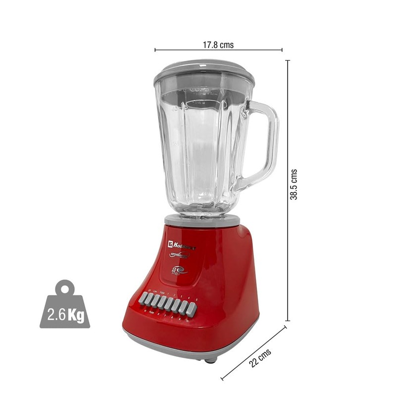 Koblenz 51oz. Gourmet Blender, Salsa Mixer, Smoothie, 10-Speed 4 Blades