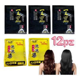 12 Sobres Shampoo Tinte Cubre Canas Jengibre Ginseng Natural                                                                                          