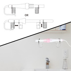 Beautyflier Curling Iron Holder, Multi-functional Acrylic Display Rack, Horizontal Wall Mount Rack for Flat Irons, Hair Styling Tool Storage Organizer, Hair Straighteners, Curling Wands, Combs (Clear)