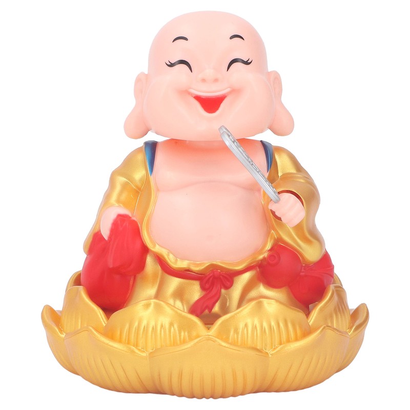 Nodding Smiling Buddha Maitreya Automatic Laughing Car Dashboard Solar Buddha