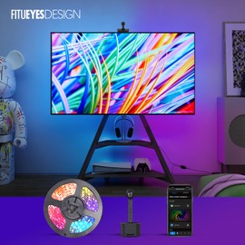 FITUEYES Design TV LED Backlight with Camera for 75-85Inch TV, Ambient Lighting Strip, Sync Screen Color and Music,Perfect for Gaming, Parties, and Home Theater Experience