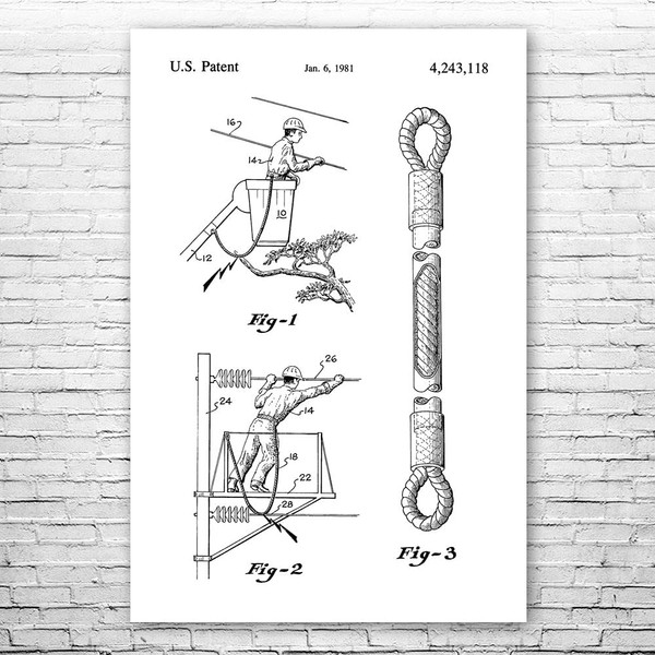 Safety Line Poster Print, Powerline Tech, Lineman Gifts, Telecom Decor,