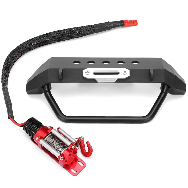 Front Bumper Manual Winch Upgrade Kit Accessory Fit for TRX4/SCX10