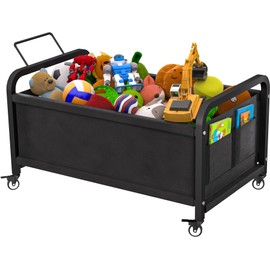 Ardier Ardier 80L Large Kids Toy Box with Wheels, Toy Chest Storage Organizer for Toddlers, Boys, Girls, Toy Storage Bin for Stuffed Animals, PlayRoom, Bedroom, Nursery, Living Room, Black