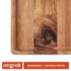 ONGROK Natural Acacia Wood Decorative Tray | Large Rolling Surface,