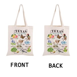 PWHAOO Texas Canvas Tote Bag Texas State Gift Texas Lover Gift Texas Themed Gift Texas Eco Tote Bag (TEXAS Lone Star State TOTE)