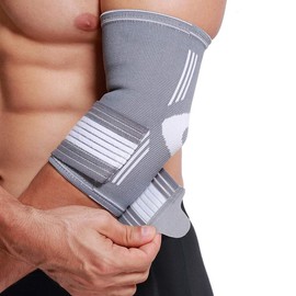 Care Elbow Support Brace (Gray, Size S, 1 Unit) - Color: Grey, Size: Medium (Pack of 1)