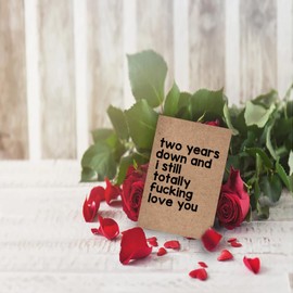 Vintage Two Years Anniversary Card, 2nd Weeding Anniversary Card for Husband Wife, 2 Year Gifts for Anniversary for Him Her, 2 Year Dating Anniversary for Men Women, Two Years Down and I Still Totally