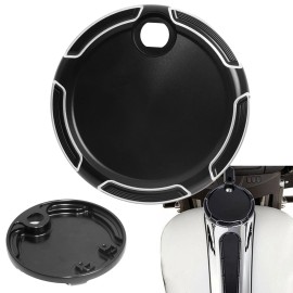 Unbranded Black Cut Fuel Gas Tank Door Cover Cap For Harley Street Glide Ultra Limited Low