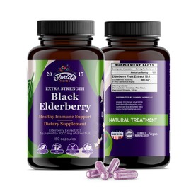 FLORIDA HERBS Black Elderberry Capsules | 180 Count | Sambucus Elderberry Vitamins, Non-GMO, Gluten Free, Organic Elderberry Extract Sambucus Nigra